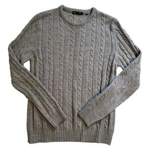 NWOT Horst Cable Knit Crew Neck Wool Blend Sweater Gray Medium